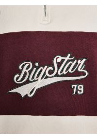Big-Star - Bluza dziewczęca z krótkim zamkiem kremowa Rossalia 103. Okazja: na uczelnię, na spacer, na co dzień. Kolor: biały. Materiał: dresówka, dzianina. Długość: krótkie. Wzór: ze splotem, haft, aplikacja. Styl: casual #5