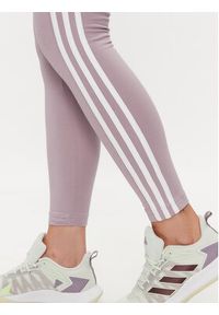 Adidas - adidas Legginsy 3 Stripes IR5347 Różowy Slim Fit. Kolor: fioletowy. Materiał: bawełna #4