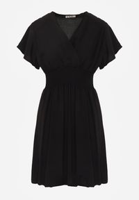 Renee - Czarna Sukienka z Wiskozy Jadith. Okazja: na co dzień. Kolor: czarny. Wzór: gładki. Typ sukienki: kopertowe. Materiał: wiskoza. Długość rękawa: krótki rękaw. Sezon: lato. Styl: casual. Długość: mini #8