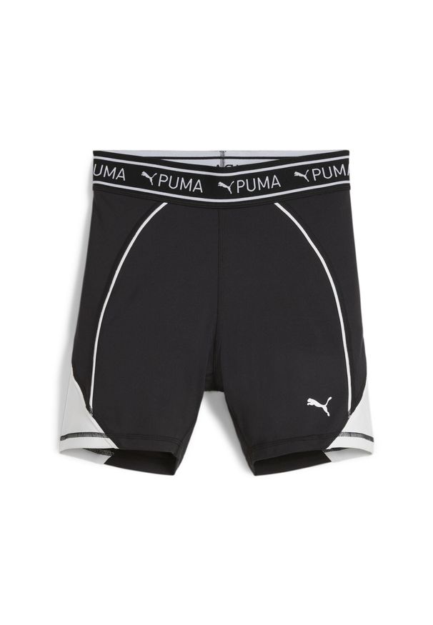 Spodenki treningowe damskie Puma Train Strong. Kolor: czarny. Materiał: dresówka. Sport: kolarstwo, fitness