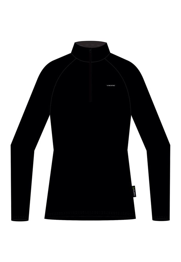 Viking - Bluza trekkingowa damska VIKING Jukon half zip. Kolor: czarny. Materiał: polar. Sport: turystyka piesza