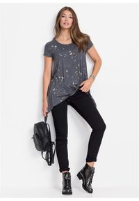 bonprix - T-shirt w motyle. Kolor: szary. Długość rękawa: krótki rękaw. Długość: krótkie #2