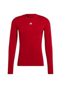 Adidas - Koszulka męska adidas Techfit Aeroready Long Sleeve Tee. Kolor: czerwony, wielokolorowy, czarny. Długość rękawa: długi rękaw. Technologia: Techfit (Adidas). Sport: piłka nożna #1