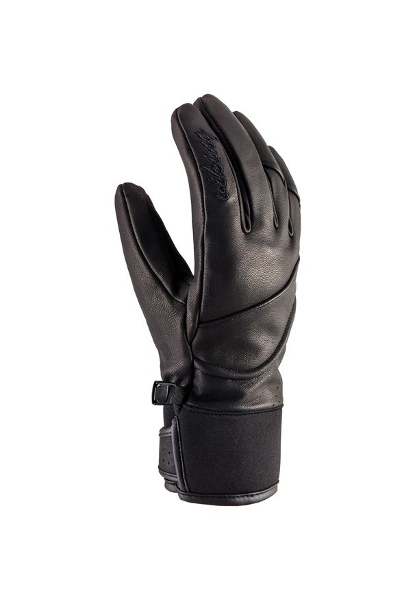 Rękawice narciarskie damskie Viking Marilleva, skórzane z Primaloft. Kolor: czarny. Materiał: skóra. Technologia: Primaloft. Sezon: zima. Sport: narciarstwo