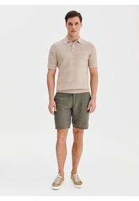 Pako Lorente - PAKO LORENTE – Beżowe polo swetrowe. Okazja: na co dzień. Typ kołnierza: polo. Kolor: beżowy. Materiał: bawełna. Styl: casual #5