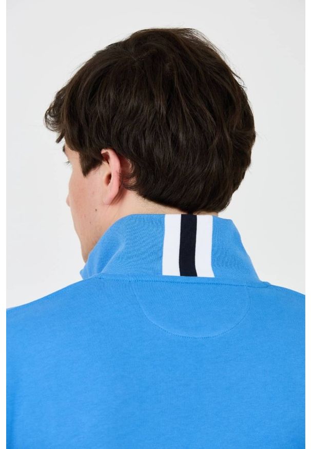 La Martina - LA MARTINA Błękitna męska rozpinana bluza, Rozmiar XL. Kolor: niebieski