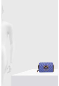 Pinko torebka skórzana kolor fioletowy. Kolor: fioletowy. Materiał: skórzane. Rodzaj torebki: na ramię #6