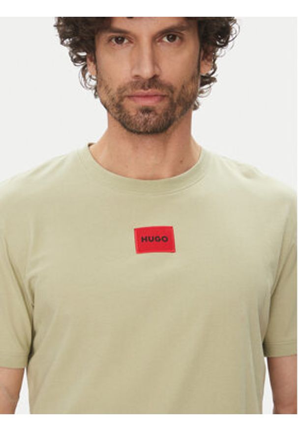 Hugo - HUGO T-Shirt Diragolino212 50447978 Zielony Regular Fit. Kolor: zielony. Materiał: bawełna