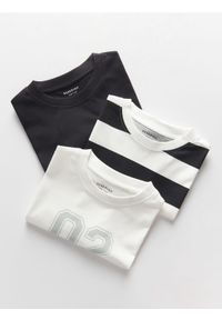 Reserved - Bawełniany t-shirt oversize 3 pack - czarny. Kolor: czarny. Materiał: bawełna