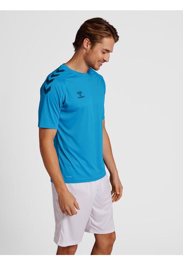 Koszulka sportowa męska Hummel Core XK Poly T-Shirt S/S. Kolor: niebieski