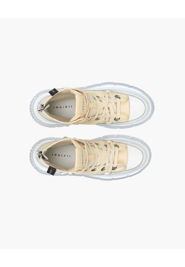 Inuikii - INUIKII MATILDA CANVAS HIGH Sneakersy damskie. Okazja: na co dzień, na spacer. Wysokość cholewki: przed kolano. Kolor: beżowy. Materiał: materiał, guma. Szerokość cholewki: normalna. Sezon: lato. Sport: turystyka piesza