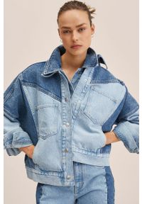 mango - Mango kurtka jeansowa Vibeke damska przejściowa oversize. Kolor: niebieski. Materiał: jeans