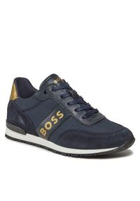 BOSS - Boss Sneakersy J29347 M Granatowy. Kolor: niebieski. Materiał: skóra #6