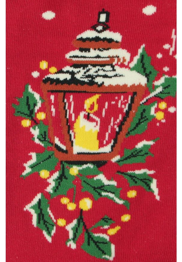 His Story - Tematyczne Skarpetki Bawełniane - Mikołaj i Świąteczna Świeca. Kolor: czerwony. Materiał: elastan, bawełna, poliamid