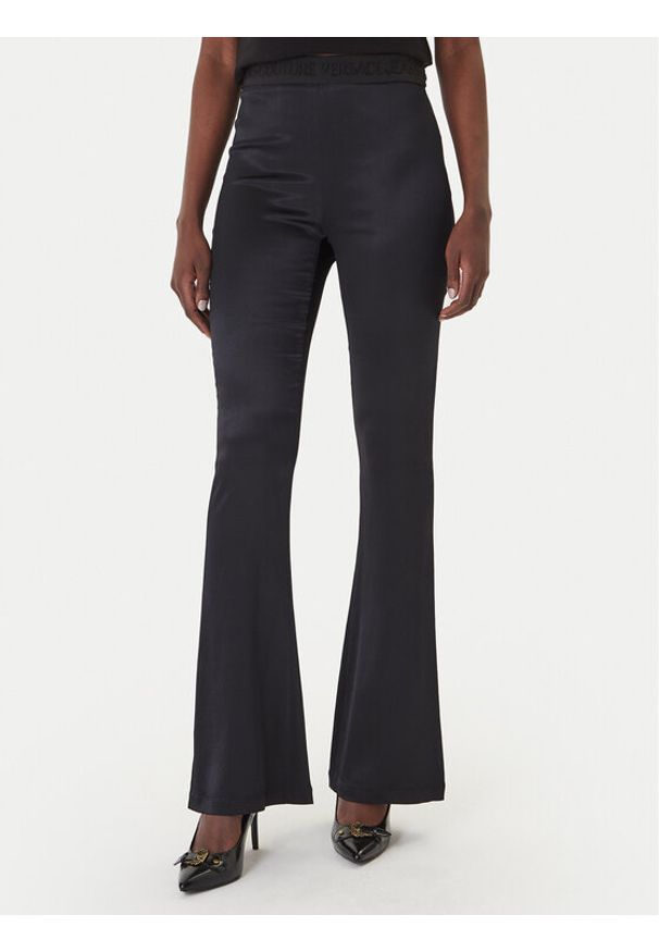 Versace Jeans Couture Spodnie materiałowe 80HAC1A7 N0640 Czarny Flare Fit. Kolor: czarny. Materiał: wiskoza