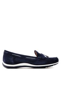 Geox Mokasyny D Vega Moc D35DNA 00022 C4002 Granatowy. Kolor: niebieski. Materiał: zamsz, skóra
