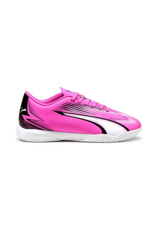 Dziecięce buty piłkarskie Puma Ultra Play Indoor. Kolor: różowy. Materiał: syntetyk, materiał. Sport: piłka nożna