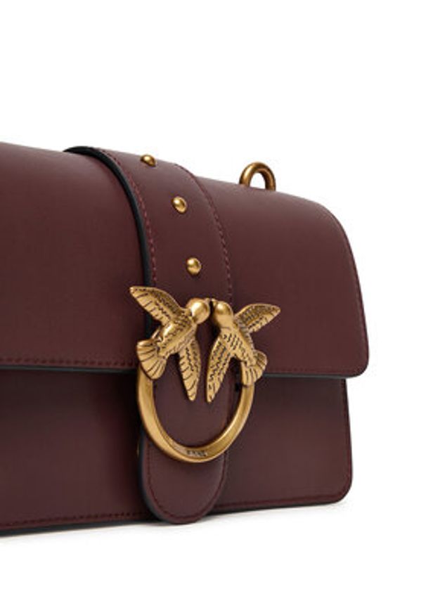 Pinko - PINKO Torebka Love One Mini ST.CL Al 25-26 PLTT 105856 A0F1 Bordowy. Kolor: czerwony. Materiał: skórzane