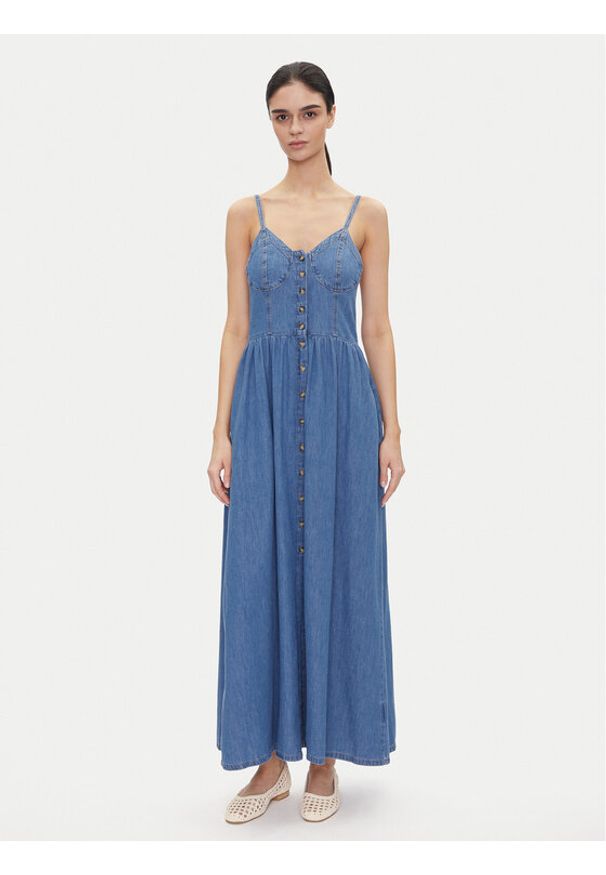 Lee Sukienka jeansowa Corset 112363488 Niebieski Slim Fit. Kolor: niebieski. Materiał: bawełna