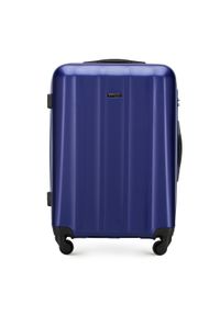 Wittchen - Średnia walizka z polikarbonu fakturowana niebieska. Kolor: niebieski. Materiał: guma. Styl: klasyczny