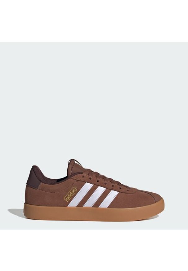Adidas - adidas Sneakersy Vl Court 3.0 Shoes KI2102 Brązowy. Kolor: brązowy. Materiał: zamsz, skóra