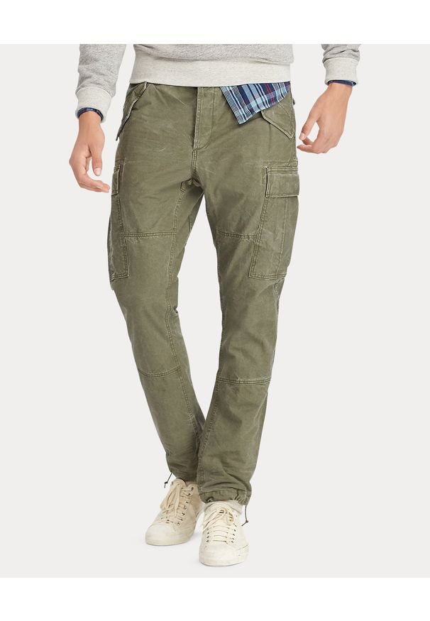 Ralph Lauren - RALPH LAUREN - Męskie spodnie Cargo Slim Fit. Okazja: na co dzień. Kolor: zielony. Styl: casual, militarny, elegancki