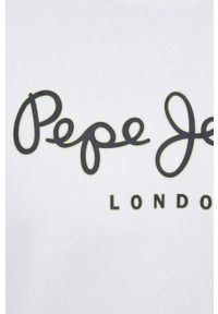 Pepe Jeans Bluza bawełniana George Crew męska kolor biały z nadrukiem. Okazja: na co dzień. Kolor: biały. Materiał: bawełna. Wzór: nadruk. Styl: casual #3