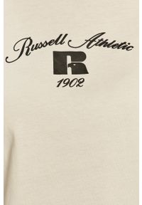 Russell Athletic - T-shirt. Kolor: beżowy. Wzór: nadruk #5