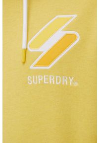 Superdry Bluza męska kolor żółty z kapturem z aplikacją. Typ kołnierza: kaptur. Kolor: żółty. Wzór: aplikacja