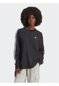 Adidas - adidas Bluzka 3-Stripes IU2412 Czarny Oversize. Kolor: czarny. Materiał: bawełna
