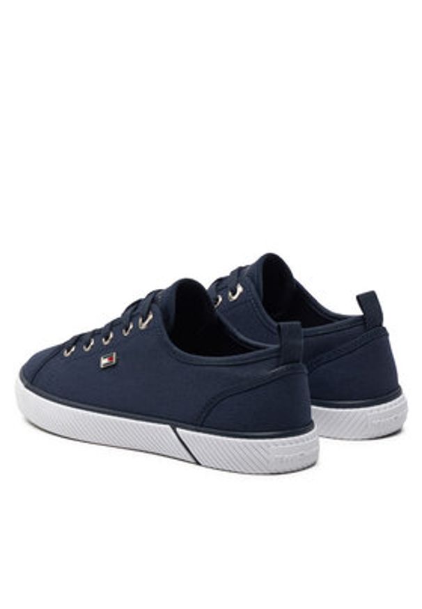 TOMMY HILFIGER - Tommy Hilfiger Tenisówki Vulc Canvas Sneaker FW0FW08063 Granatowy. Kolor: niebieski. Materiał: materiał