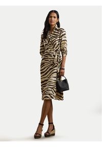 Lauren Ralph Lauren - LAUREN RALPH LAUREN Sukienka koszulowa 200970833001 Beżowy Regular Fit. Kolor: beżowy. Materiał: syntetyk. Typ sukienki: koszulowe