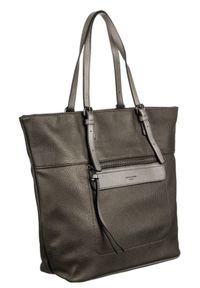 DAVID JONES - Shopper bag c. srebrny David Jones CM6268 D.SILVER. Kolor: srebrny. Materiał: skórzane. Styl: elegancki #1