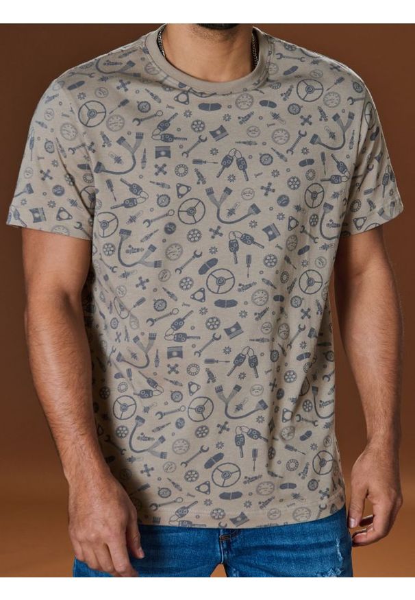 Sinsay - Koszulka z nadrukiem allover - Inny. Wzór: nadruk