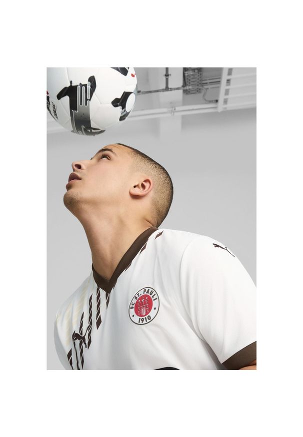 Puma - Męska koszulka wyjazdowa FC St. Pauli 24/25 PUMA White Espresso Brown. Kolor: brązowy, biały, wielokolorowy