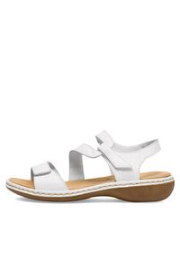 Rieker Sandały 659C7-80 Biały. Kolor: biały. Materiał: zamsz, skóra #8