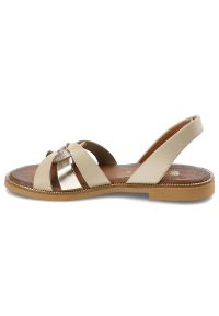 Beżowe Sandały Armodo Modne Buty Damskie. Kolor: beżowy. Sezon: lato. Obcas: na obcasie #7