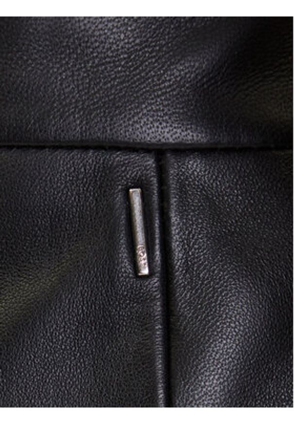 BOSS Spódnica skórzana Sekina 50543188 Czarny Regular Fit. Kolor: czarny. Materiał: skóra