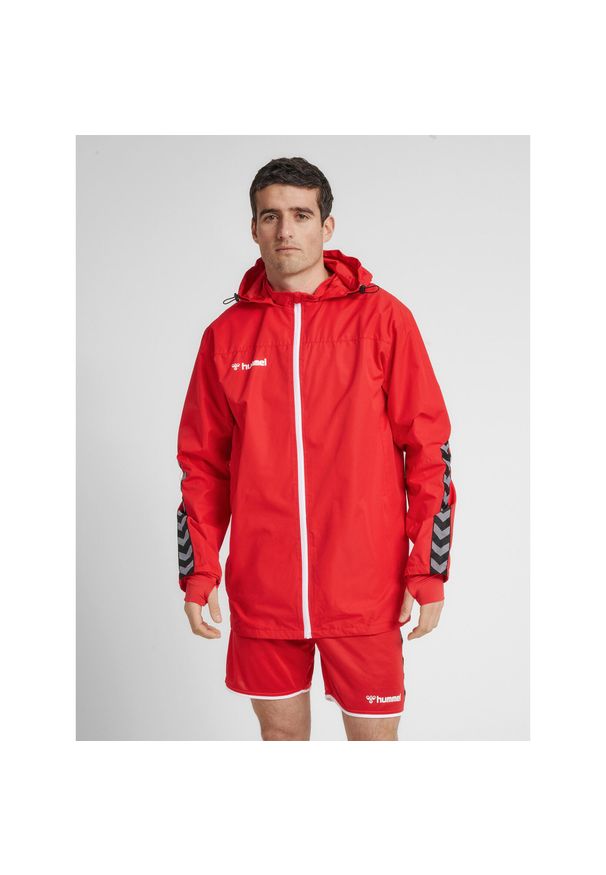 Kurtka Hummel Authenctic All-Weather. Kolor: czerwony, różowy, wielokolorowy, biały. Sport: outdoor, piłka ręczna