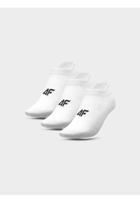4f - Skarpety treningowe przed kostkę (3-pack) damskie. Kolor: biały. Materiał: materiał, włókno. Sport: fitness #1