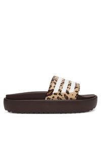 Adidas - adidas Klapki adilette Platform Slides JR9234 Brązowy. Kolor: brązowy. Materiał: skóra. Obcas: na platformie #1