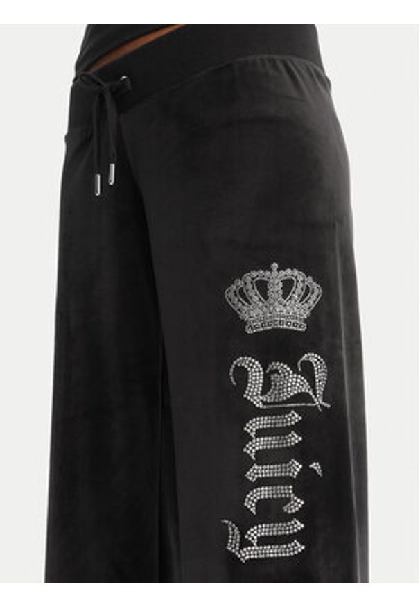 Juicy Couture Spodnie dresowe Gothic Crown JCBBJ126806 Czarny Straight Leg. Kolor: czarny. Materiał: syntetyk
