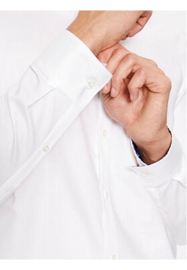 Hugo Koszula Koey 50500210 Biały Slim Fit. Kolor: biały. Materiał: bawełna
