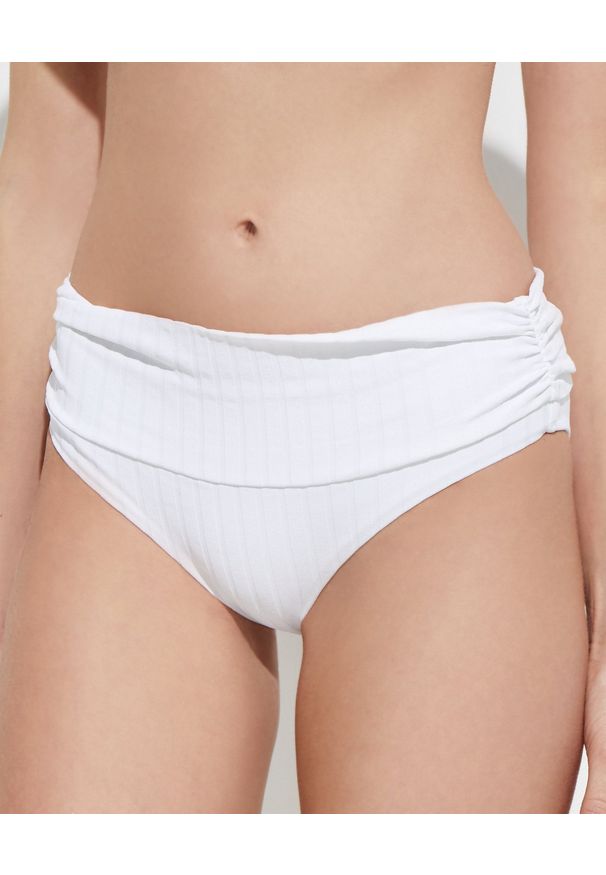 Melissa Odabash - MELISSA ODABASH - Biały dół od bikini Bel Air. Stan: podwyższony. Kolor: biały. Materiał: tkanina, prążkowany, materiał