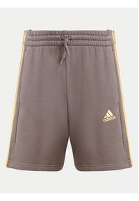 Adidas - adidas Szorty sportowe Essentials French Terry 3-Stripes IS1346 Brązowy Regular Fit. Kolor: brązowy. Materiał: bawełna. Styl: sportowy #5