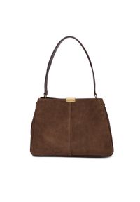TOMMY HILFIGER - Tommy Hilfiger Torebka Casual Leather Shoulder Bag Sued AW0AW18201 Brązowy. Kolor: brązowy. Materiał: skórzane, zamszowe. Styl: casual