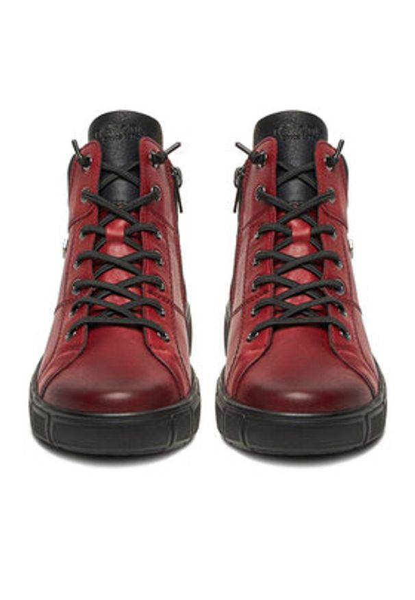 Remonte Trzewiki D1T76-35 Bordowy. Kolor: czerwony. Materiał: skóra