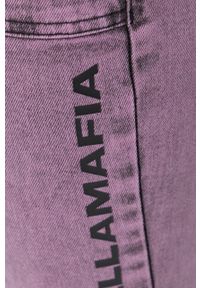 LABELLAMAFIA - LaBellaMafia jeansy damskie kolor różowy high waist. Stan: podwyższony. Kolor: różowy #5