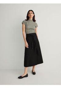 Reserved - Bawełniana spódnica maxi - czarny. Kolor: czarny. Materiał: bawełna #1