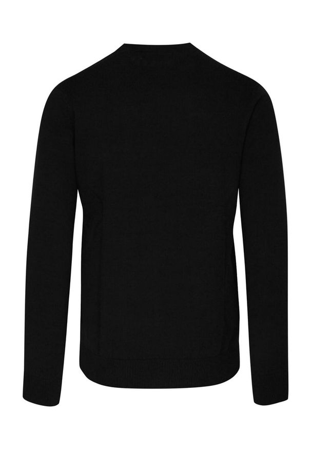 Brave Soul - Sweter Czarny, Okrągły Dekolt, 100% BAWEŁNA (U-neck), Męski -BRAVE SOUL. Kolor: czarny. Materiał: bawełna. Sezon: zima, jesień. Styl: elegancki, klasyczny